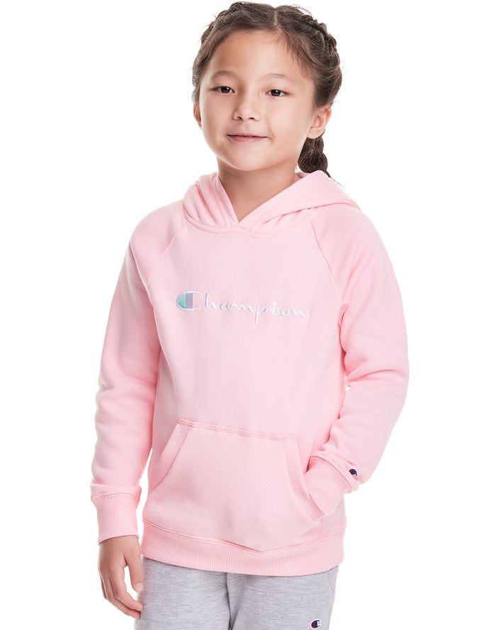 Champion Hoodie Meisjes - Roze - Toddler Fleece Raglan Embroidered Logo ( 693412-UCT )